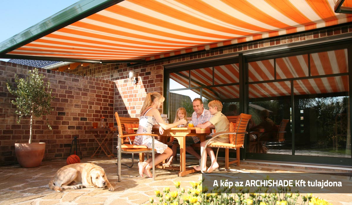 Szerethető, komfortos, kültéri életterek napellenzővel