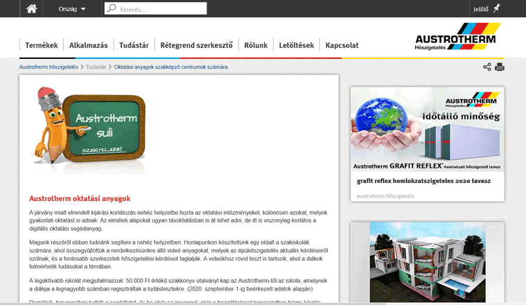 Austrotherm oktatási anyag weboldala