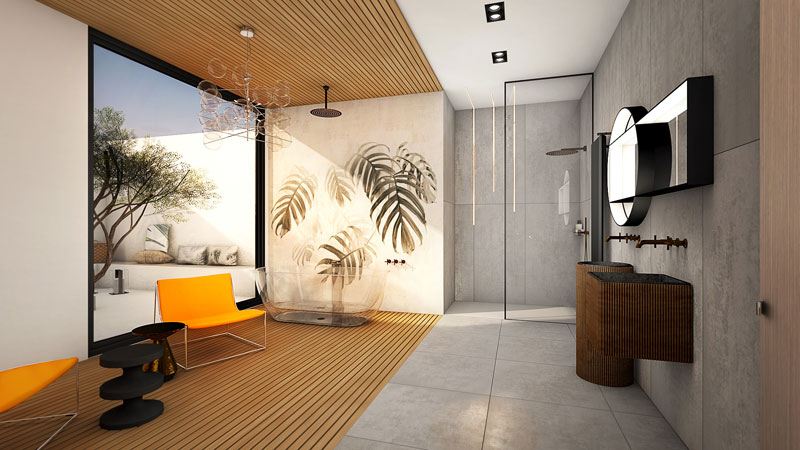 Az Év fürdőszobája 2020 pályázat győztes pályaműve, Pongó Krisztina és Magyar Tibor fürdőszoba terve