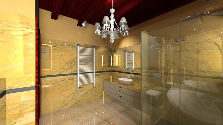 Mediterrán stílusú fürdőszoba terve