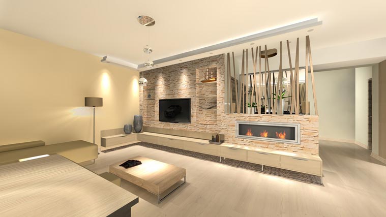 Modern nappali terve