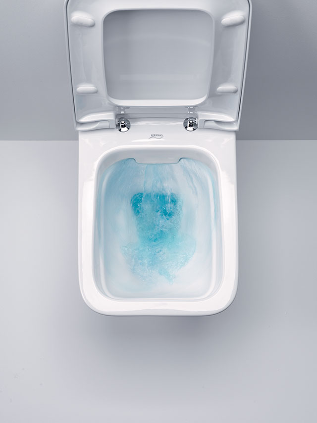 A peremmentes Rimfree WC kerámia higiénikus megoldást kínál