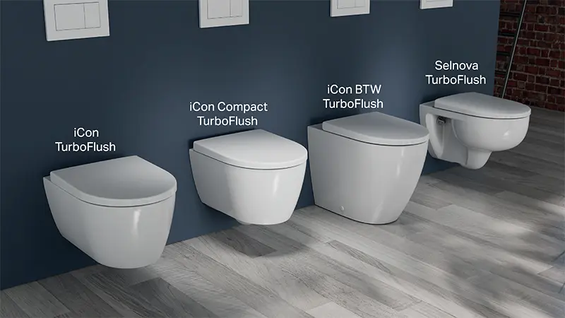 Újdonság a TurboFlush WC-k portfóliójában: fali iCon és Selnova modellek.