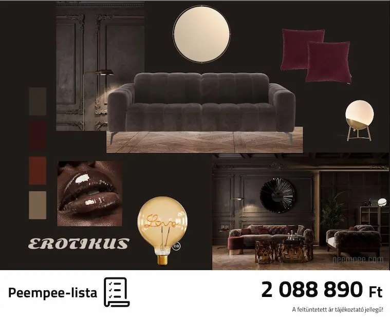 Erotikus moodboardhoz összeállított Peempee lista