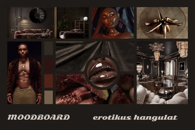 Erotikus hangulatú moodboard