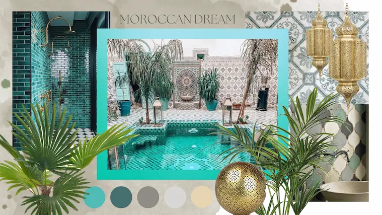 Egzotikus fürdőszoba, tervezés: Szilágyi Dóra