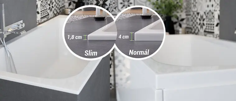 A Mira kád slim és normál kádperemmel