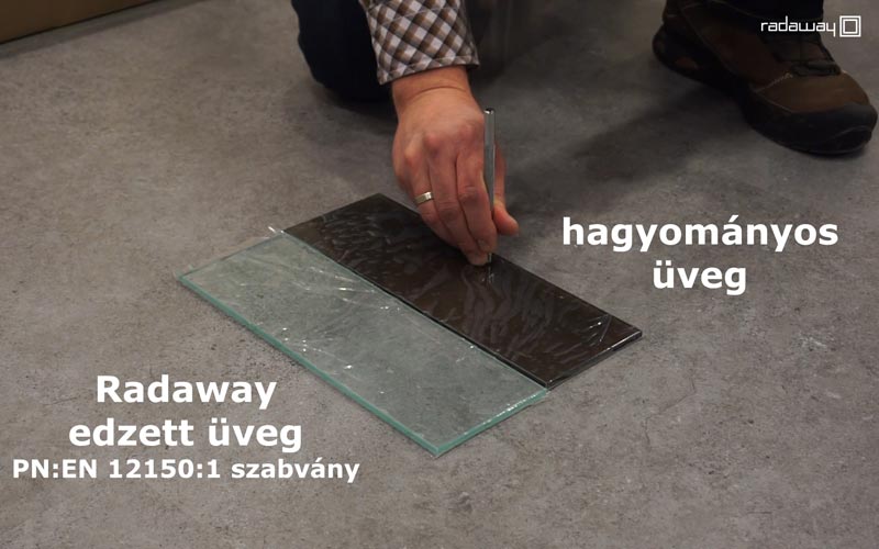 Edzett üveg zuhanykabin
