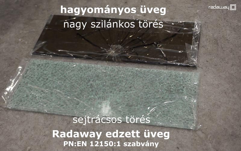 Edzett üveg zuhanykabin