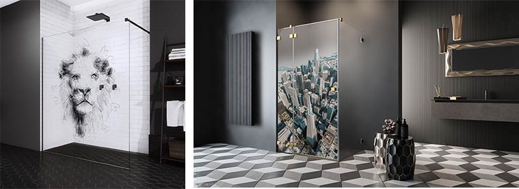 Radaway Print dzsungel mintás zuhanykabin