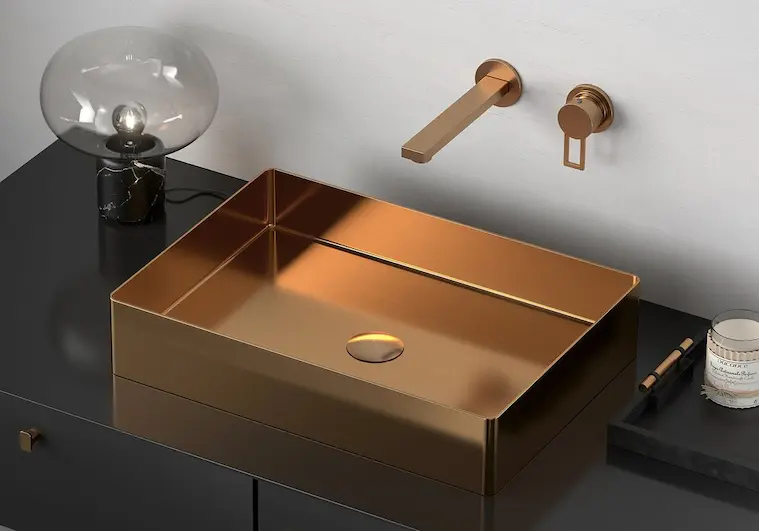 Sapho Aurum inox mosd&oacute; r&oacute;zsa arany sz&iacute;nben