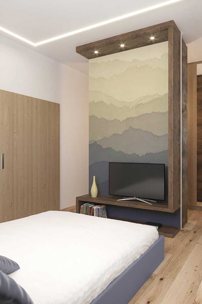 Látványos tapéta a hálószobában