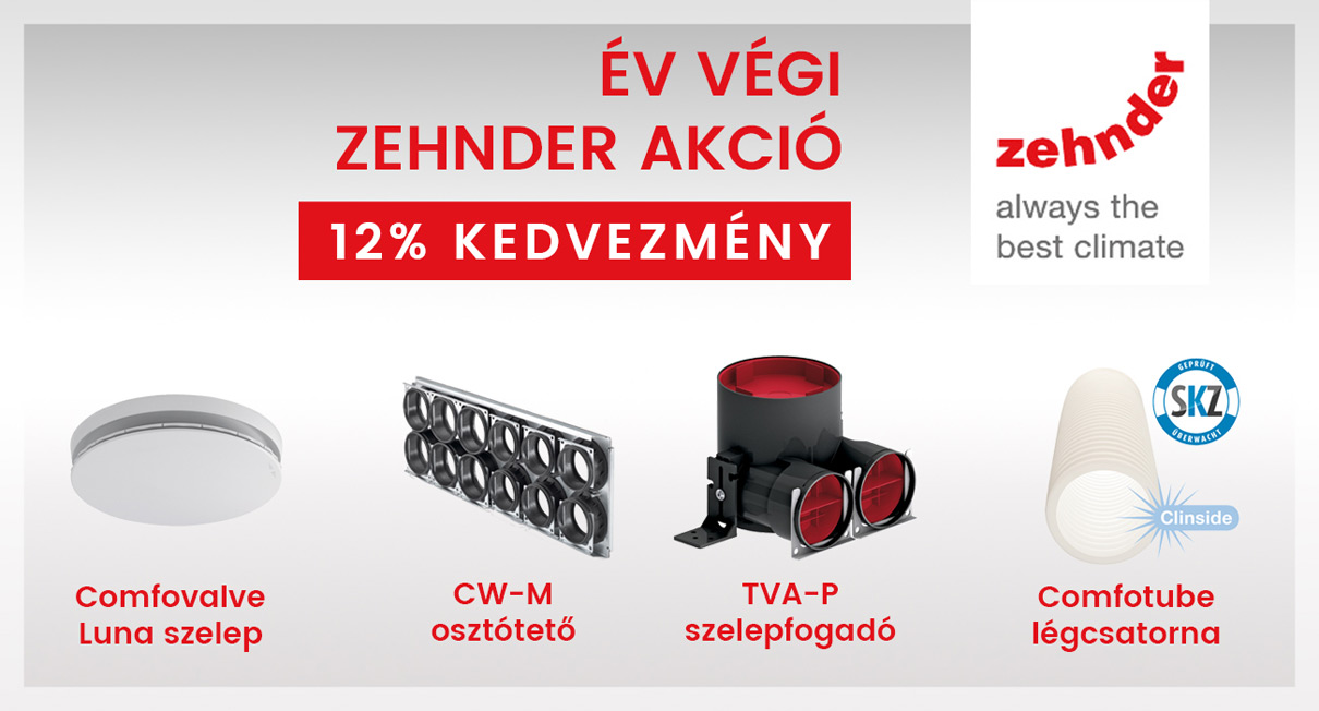 Zehnder hővisszanyerős szellőztető rendszer &ndash; őszi akci&oacute;