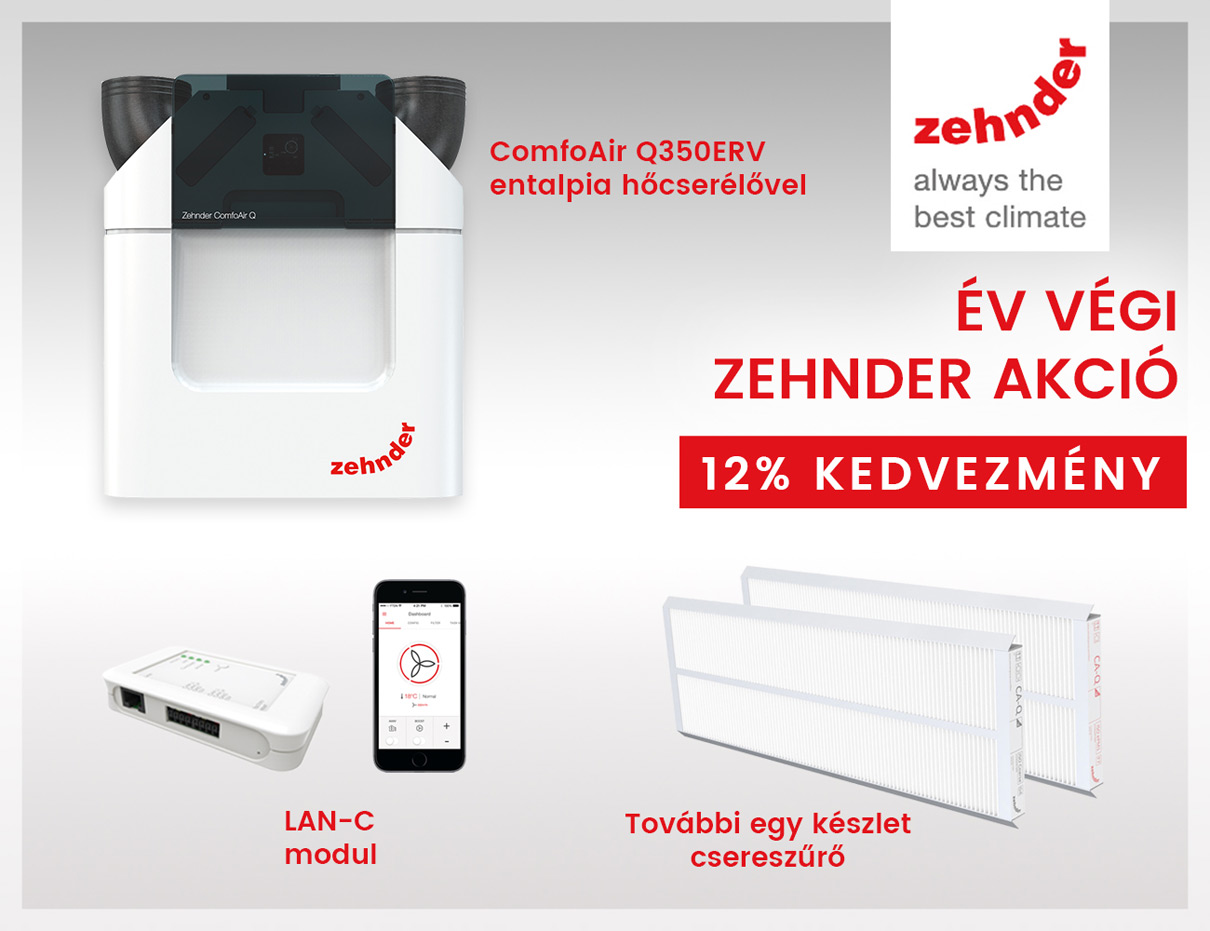 Zehnder hővisszanyerős szellőztető rendszer &ndash; őszi akci&oacute;