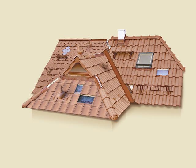Tető fel&uacute;j&iacute;t&aacute;s, tetőt&eacute;r-be&eacute;p&iacute;t&eacute;s Tondach ker&aacute;mia tetőcserepekkel 