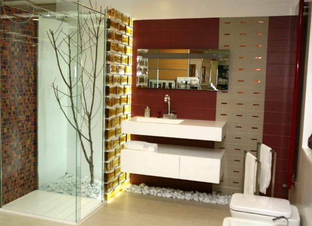 Üvegtégla a fürdőszobában