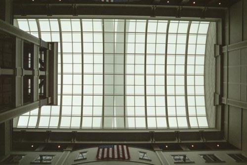 A Longaberger irodaház teteje üvegből van