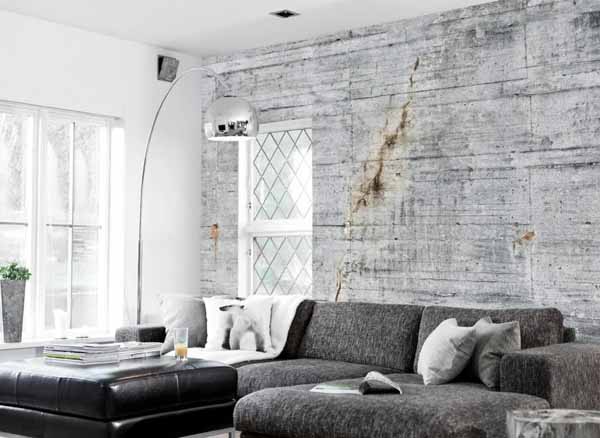 Beton a lakásban – stílusos és egyedi megoldások (forrás: https://www.homeinfo.hu/inspiraciotar/) Beton tapéta