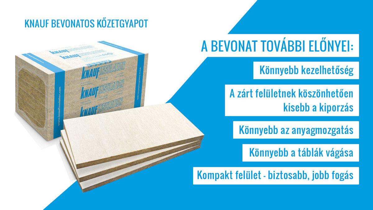 Kőzetgyapot term&eacute;kek homlokzati hőszigetelő rendszerhez