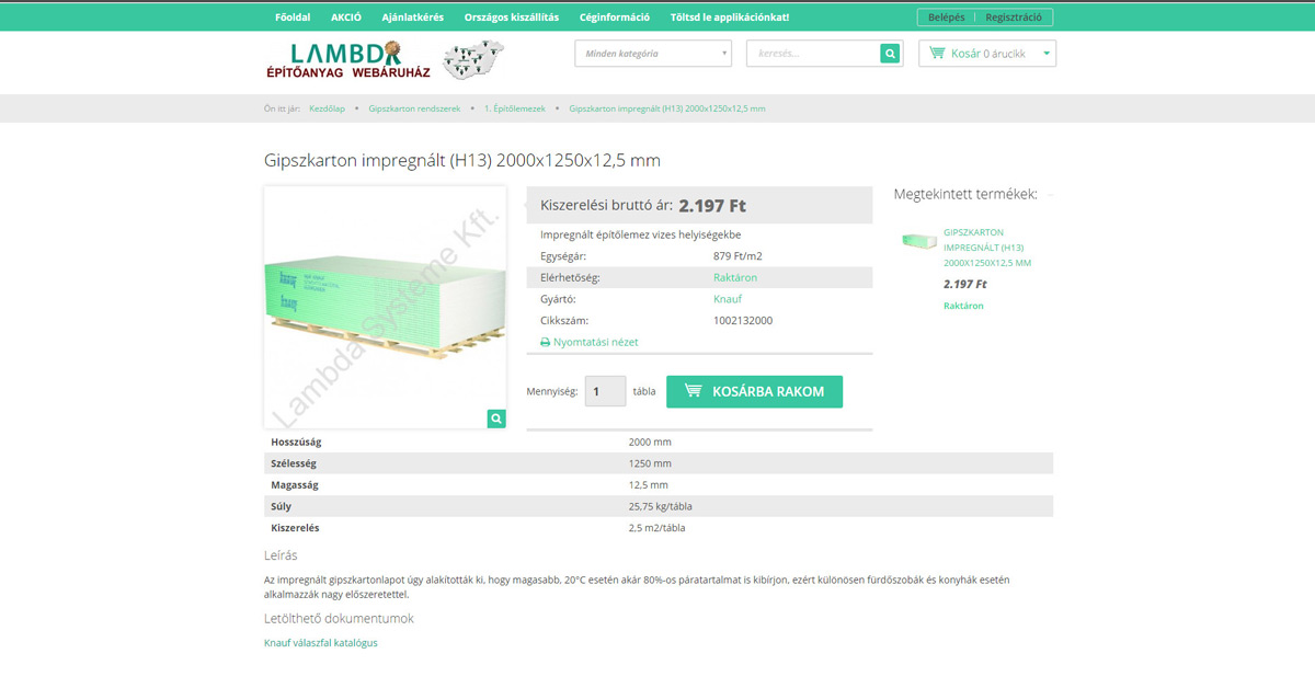 V&aacute;s&aacute;roljon &eacute;p&iacute;tőanyagot online!