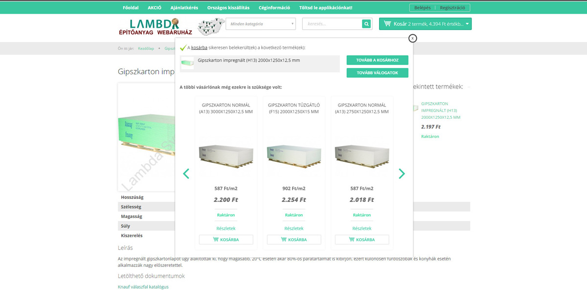 V&aacute;s&aacute;roljon &eacute;p&iacute;tőanyagot online!