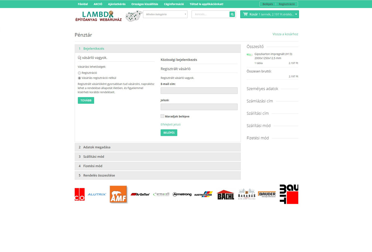 V&aacute;s&aacute;roljon &eacute;p&iacute;tőanyagot online!