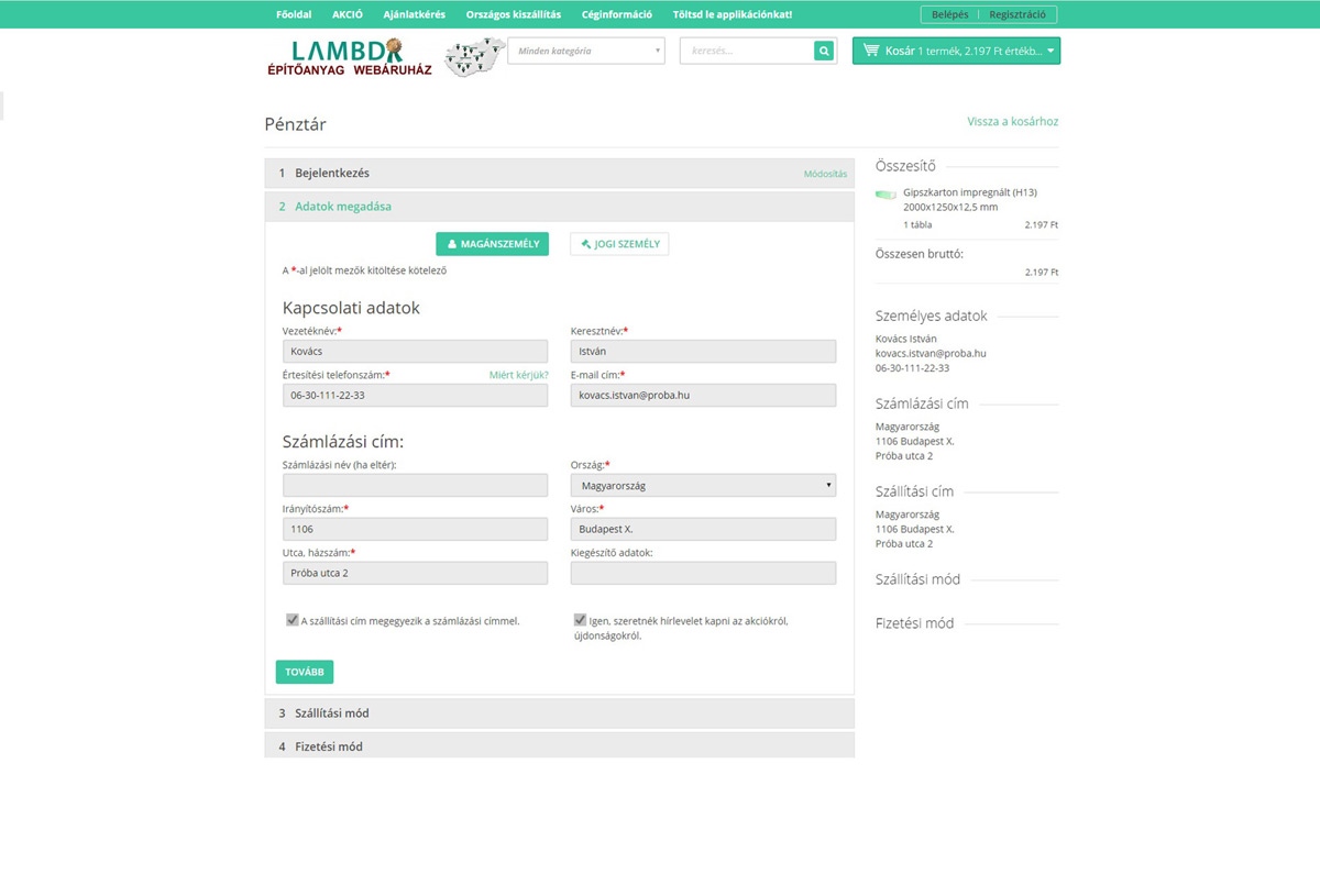 V&aacute;s&aacute;roljon &eacute;p&iacute;tőanyagot online!