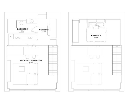 Fekete-fehér minimalista loft - alaprajzzal Fekete-fehér minimalista loft - alaprajzzal full_2